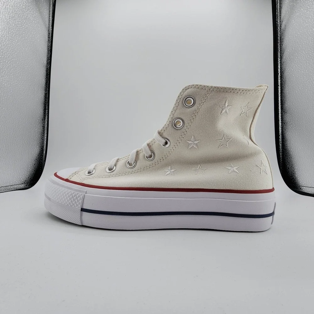 Converse Chuck Taylor All Star Lift Platform Womens 8‎ Vintage White Stars NEW